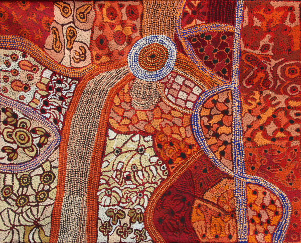 Betty Chimney Ngayuku Ngura (My Country), 2019 Acrylic on linen 122 x 152 cm