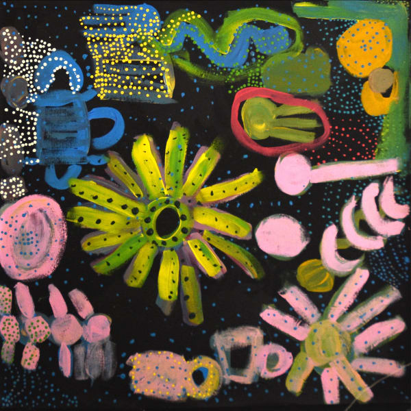 Cassaria Young Hogan Bush trip , 2024 acrylic on canvas 71 x 71 cm