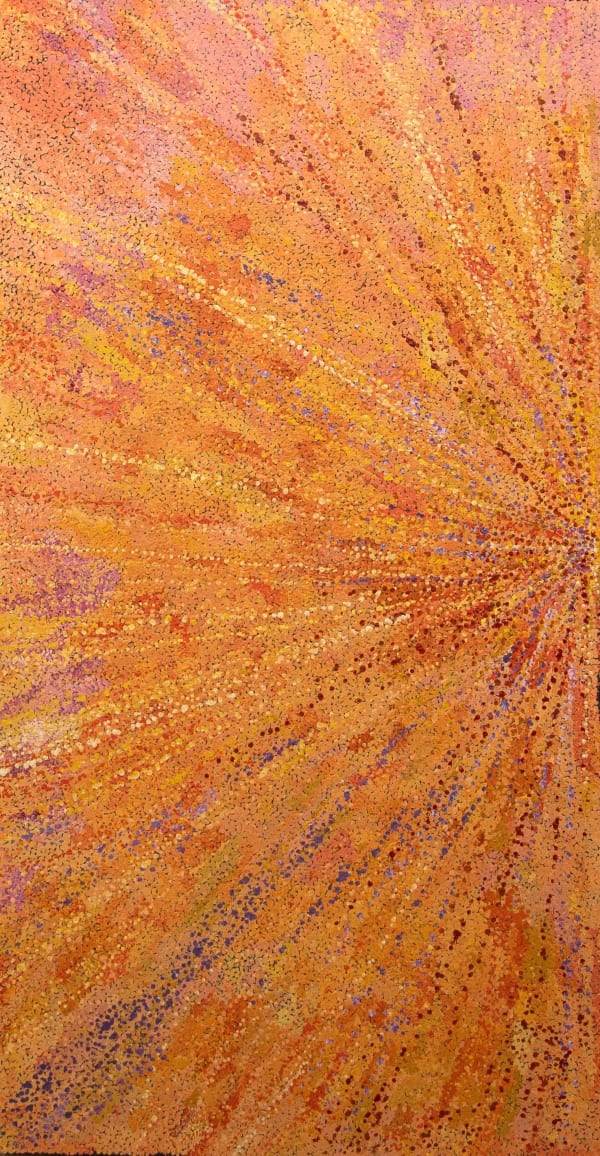 Rachael Mipantjiti Lionel Dust Storm, 2024 acrylic on linen 152 x 80 cm