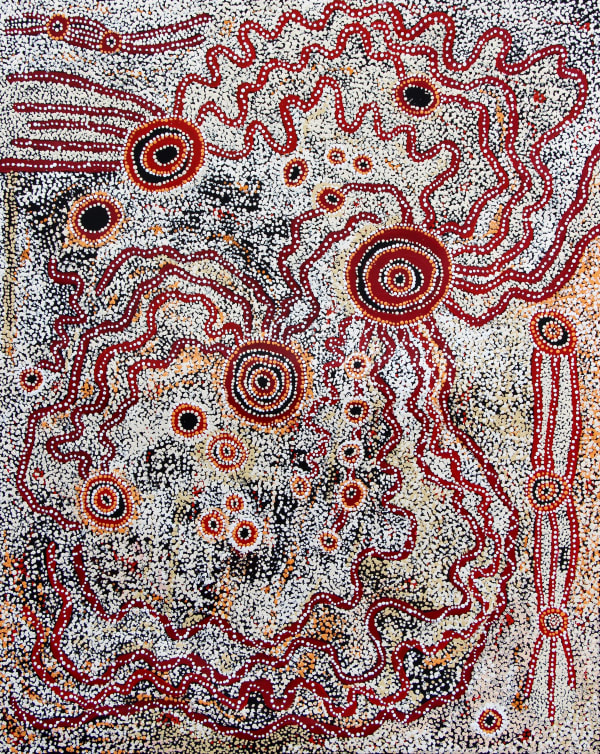 Julie Yatjitja Iwantja Tjukitji (Iwantja Soakage), 2021 acrylic on linen 122 x 152 cm
