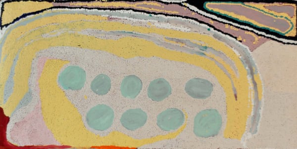 Jakayu Biljabu Pitu acrylic on linen 76 x 152 cm