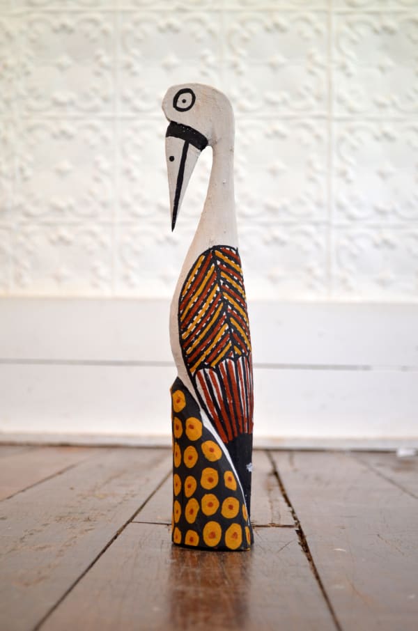 Lance James Tungatalum Bird Carving carving on wood with natural earth pigment 33 x 6 x 6 cm
