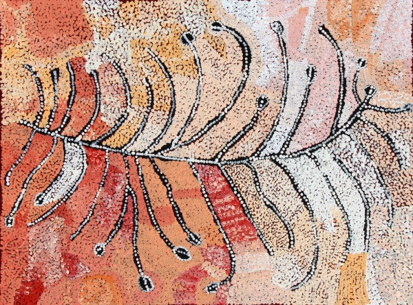 Nellie Coulthard Tjuntala Ngurangka (Country with Acacia Wattle), 2020 acrylic on linen 91 x 122 cm