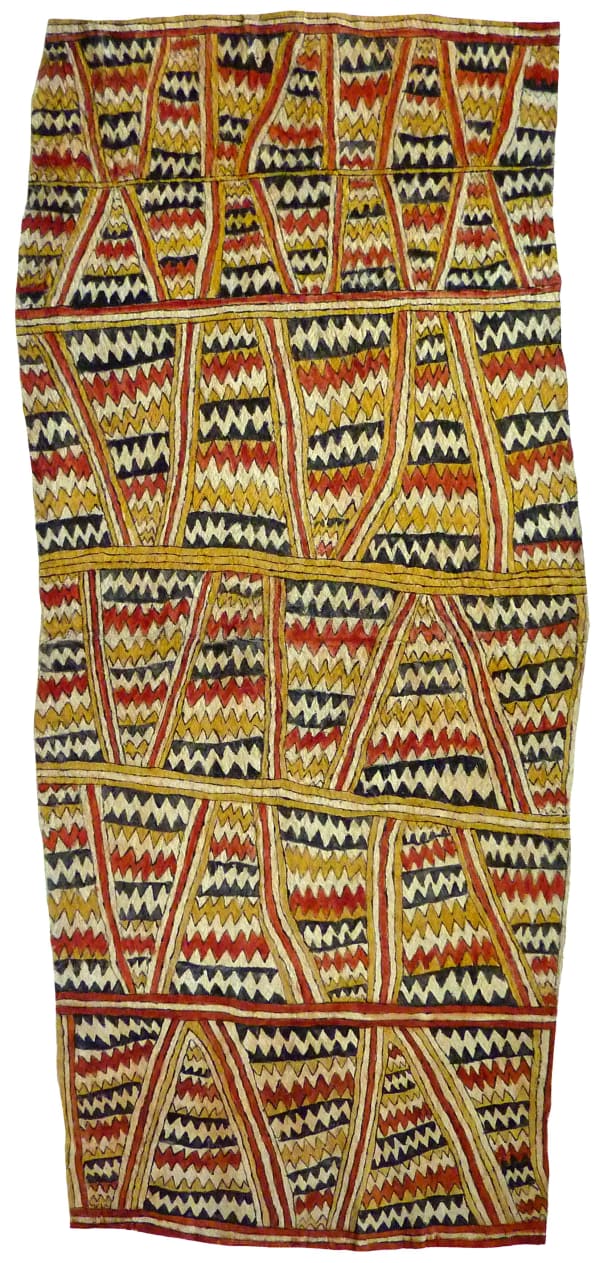 Aspasia Gadai (Yewo) Dahoru'e ohu'o buborianoo'e natural pigments on nioge (barkcloth) 143 x 63 cm