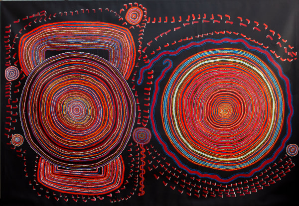 Lennard Walker Kuru Ala and Kulyuru, 2024 acrylic on linen 200 x 290 cm