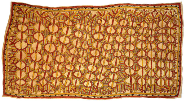 Linda-Grace Savari (Majare) Mahudanö’e, mahu ane bios’e, hin’e baje ohu’o nyoni han’e natural pigments on nioge (barkcloth) 149 x 82 cm