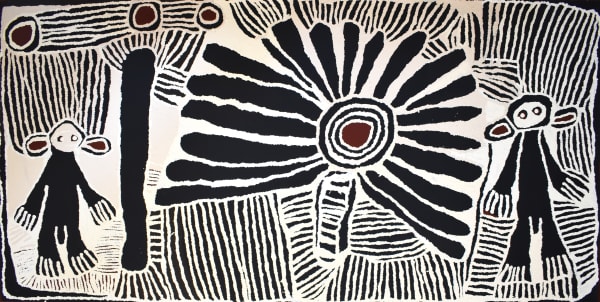 Linda Syddick Windmill First Contact acrylic on linen 89 x 176.5 cm