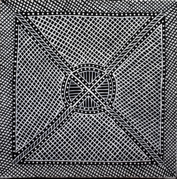 Maureen Brooks Jilamara natural ochres on canvas 45 x 45 cm