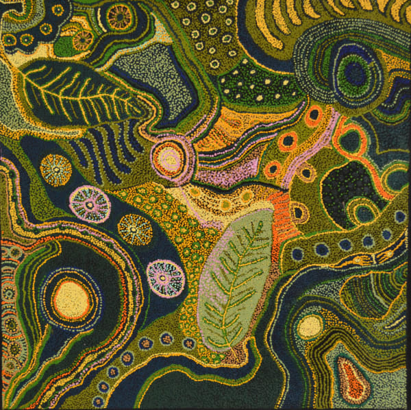 Freda Brady Ngayuku Ngura - My Country acrylic on linen 122 x 122 cm