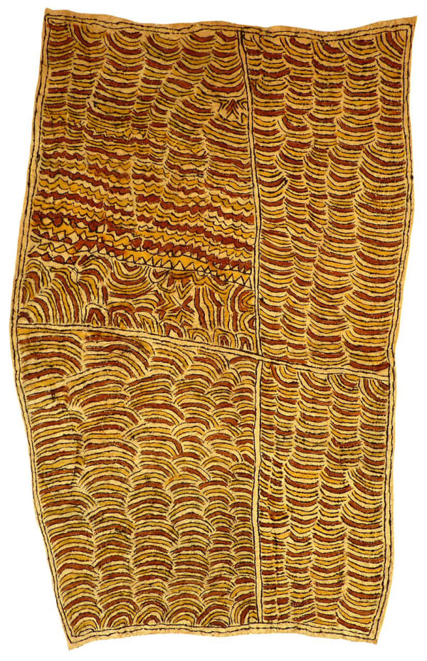 Martha-Jean Uhamo (Dogarine) Kutito’e sin’e soru’e natural pigments on nioge (barkcloth) 79 x 48.5 cm