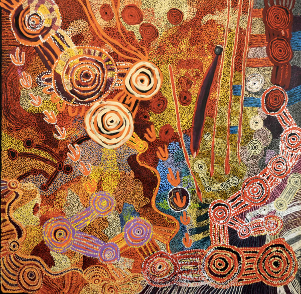 Collaborative Work (TJALA) Kulata Tjuta acrylic on linen 197 x 198 cm