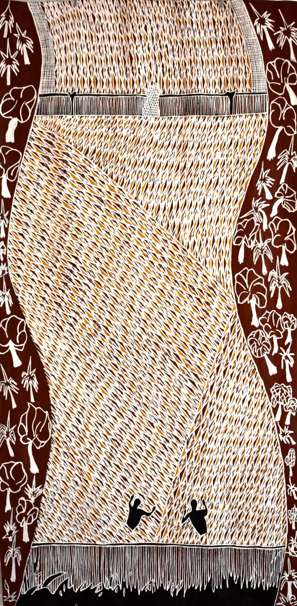 Naypirri Gumana Billy Buyku, 2019 Earth pigments on stringybark 123 x 62 cm