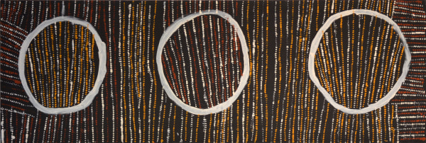 Conrad Tipungwuti Kulama ochre on linen 180 x 60 cm