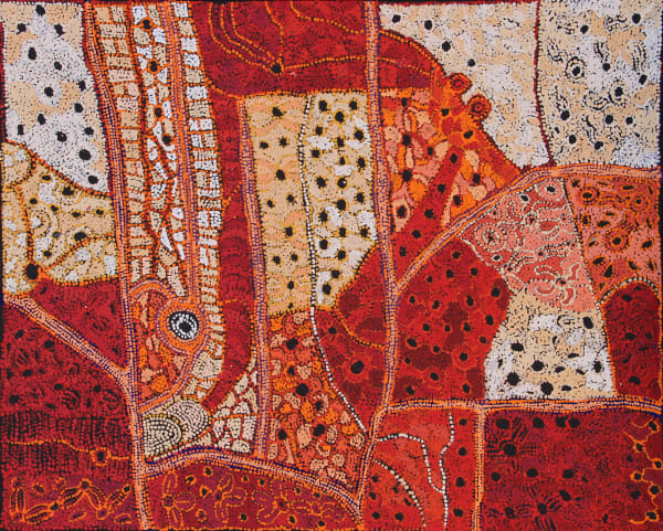 Betty Chimney Ngayuku Ngura (My Country), 2020 Acrylic on linen 122 x 152 cm