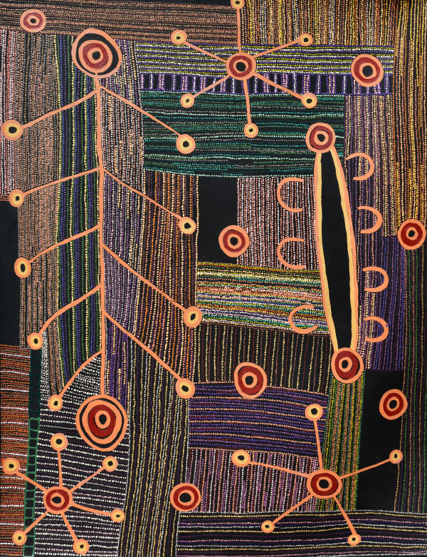 Anyupa Nelson Kungkarangkalpa (Seven Sisters Story), 2022 acrylic on canvas 122 x 91 cm
