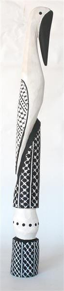 Nicholas Mario Tokwampini, the bird natural earth pigment on wood 70 cm