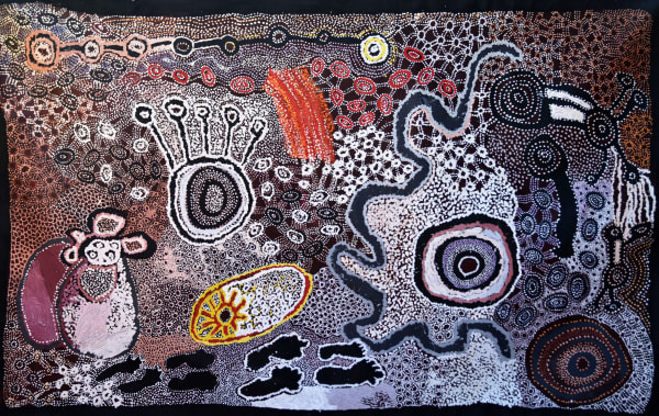 Watarru Collaborative Watarru - Ilpili, 2022 acrylic on linen 140 x 228 cm