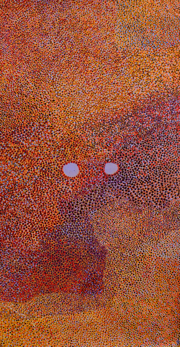 Imelda (Yukenbarri) Gugaman Winpurpurla (Bushtucker), 2022 acrylic on linen 61 x 121.9 cm