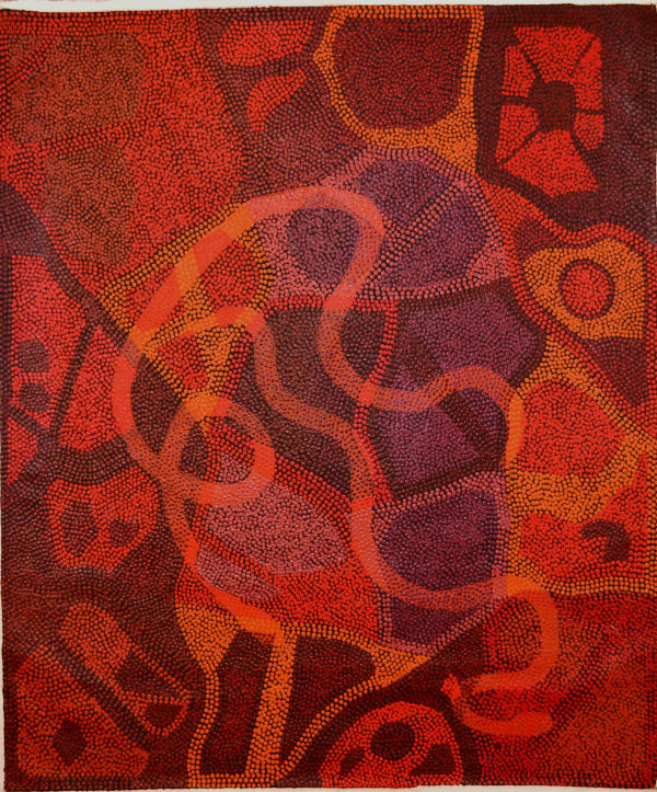Tjapiya Stevens Piltari 2013 acrylic on linen 100 x 120 cm