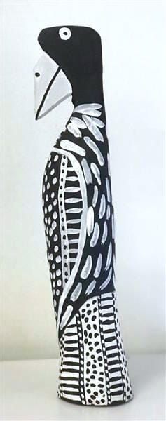 Gerry Mungatopi Tokwampini, the bird natural earth pigment on wood 50 cm