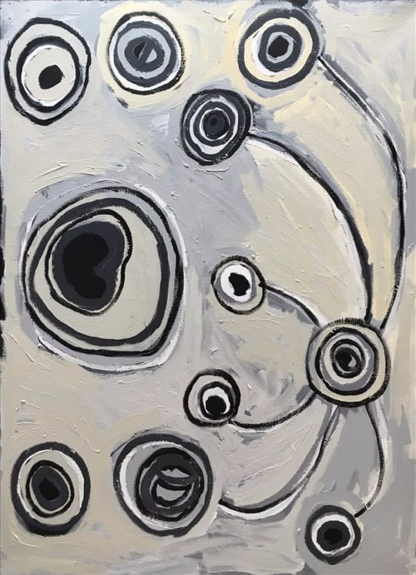 Barbara Mbitjana Moore Ngayuku ngura - My Country acrylic on linen 150 x 121 cm