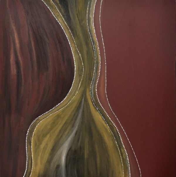 Mark Nodea Out Country, 2020 ochre and PVA fixative on canvas 180 x 180 cm