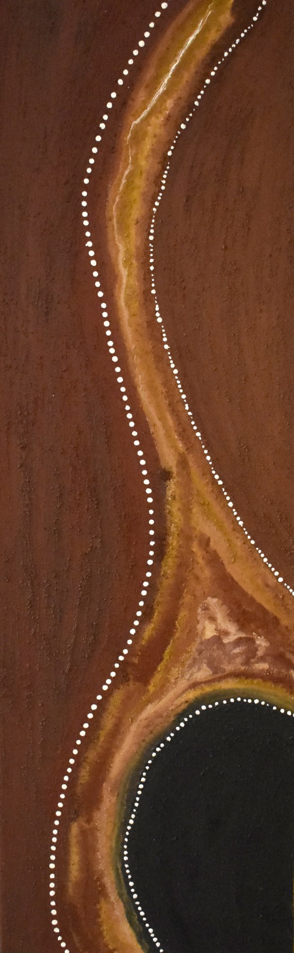 Mark Nodea Water Flow, 2020 ochre and PVA fixative on canvas 30 x 100 cm