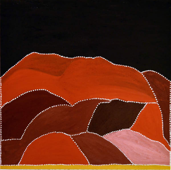 Gordon Barney Birnoo Country, Alice Downs Station natural ochre and pigments on canvas 120 x 120 cm