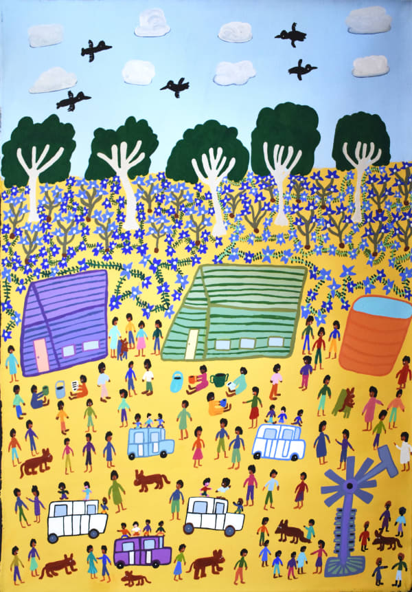 Margaret Kunmanara Nampitjinpa Boko Red Papa Tjuta acrylic on linen 89.5 x 124.5 cm