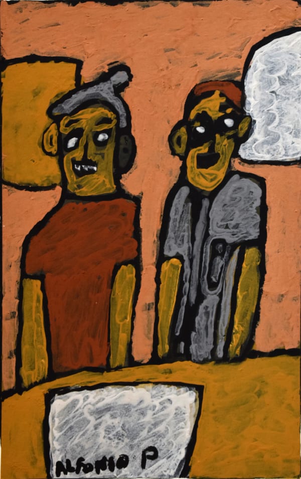 Alfonso Puautjimi Jane & Joy, 2019 Natural ochre on paper 57.5 x 38 cm