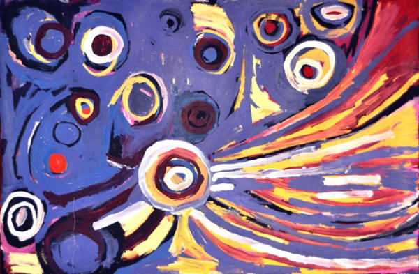 Barbara Mbitjana Moore Ngayuku Ngura - My Country acrylic on linen 101.5 x 152 cm