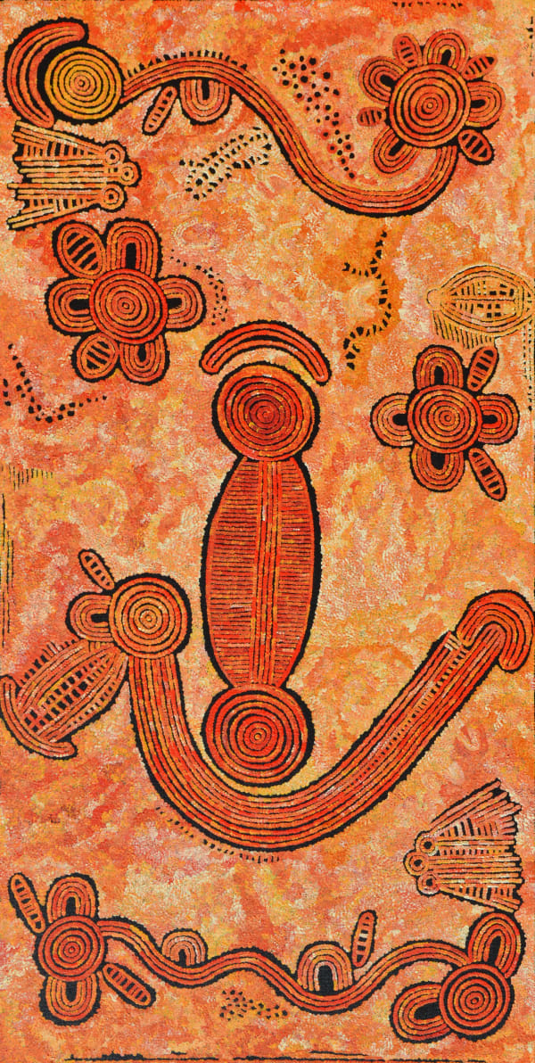 Alison Anderson Desert Water Dreaming acrylic on canvas 50 x 91 cm