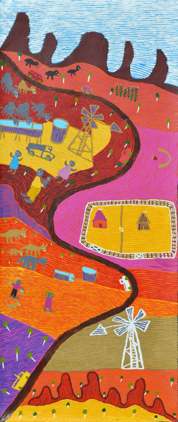 Niningka Munkuri Lewis Ara irititja Ernabella acrylic on linen 51 x 121 cm