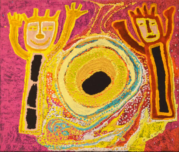 Daniel Walbidi Martakulu jila acrylic on canvas 44 x 46 cm