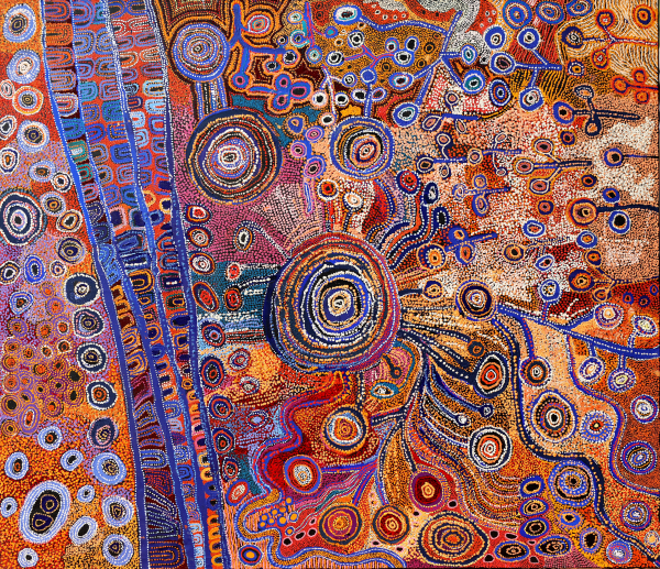 Tjala Women's Collaborative Ngayuku Ngura - My Country, 2022 acrylic on linen 200 x 227 cm