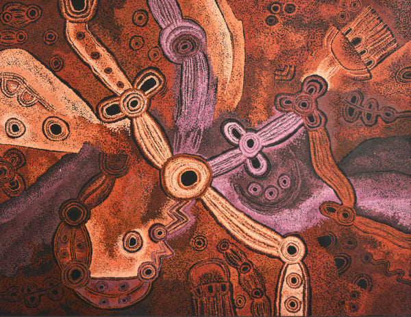 Teresa Baker & Sophia Tunkin Minyma Malilunya, 2020 acrylic on linen 121 x 151 cm