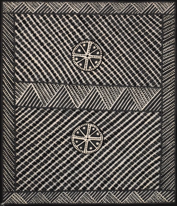 Raymond Bush Jilamara natural ochres on canvas 77 x 91 cm