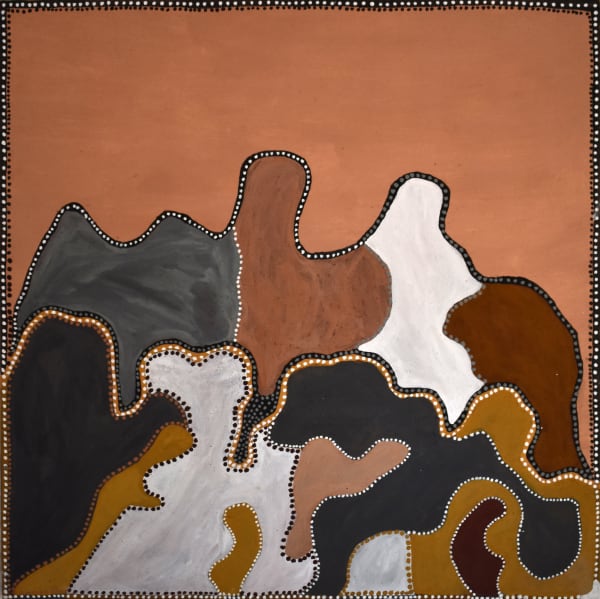 Rusty Peters Billimack, 2019 Natural ochre & pigment on canvas 120 x 120 cm