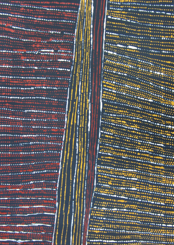 Conrad Tipungwuti Pakitiringa ( Rain), 2015 ochre on paper 76 x 106 cm