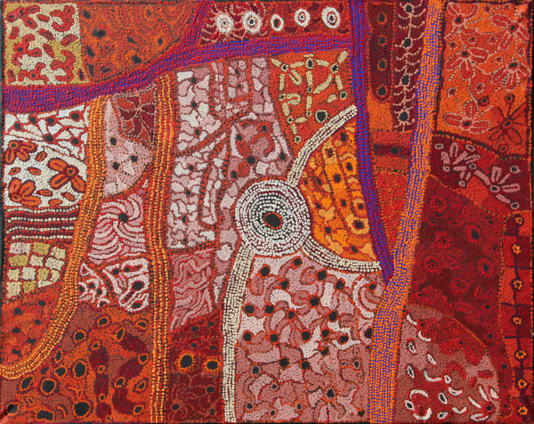 Betty Chimney Ngayuku Ngura (My Country), 2019 Acrylic on linen 122 x 152 cm