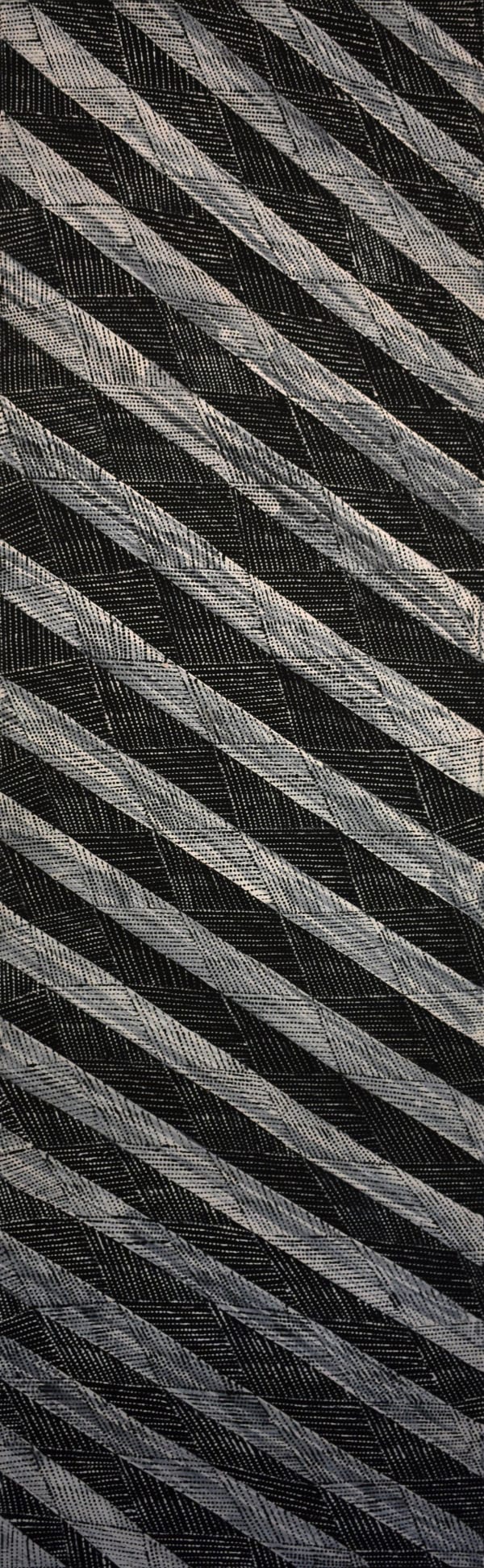 Raelene Kerinauia Liddy Lampuwatu Pwoja-Pukumani body Paint Design natural ochres on canvas 200 x 60 cm