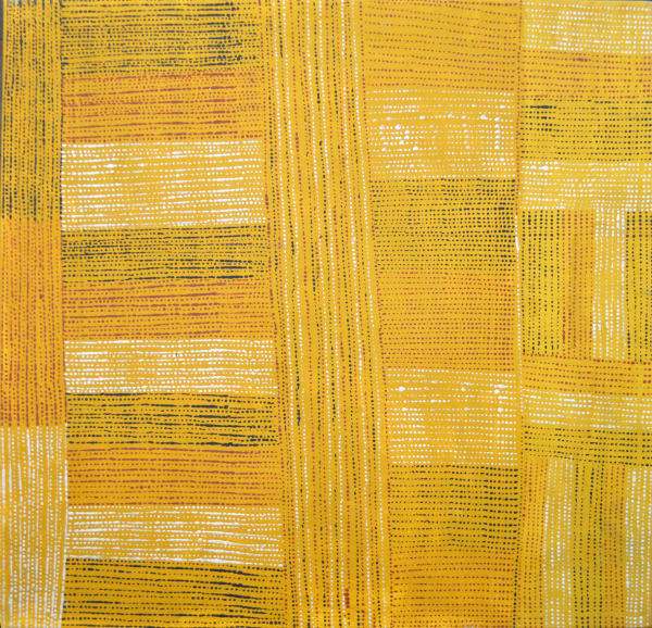 Agatina Black Jilamara natural ochres on canvas 70 x 70 cm