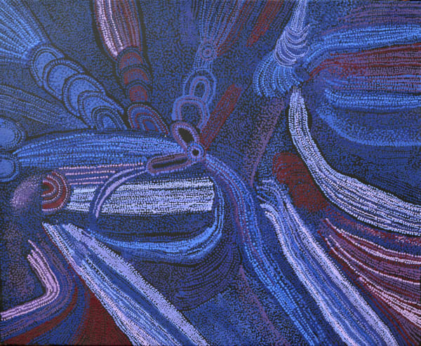 Teresa Baker Minyma Malilunya acrylic on linen 100 x 120 cm