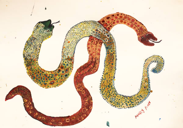 Mary Katatjuku Pan Animal Tjuta - Animals from Watarru, 2023 ink on arches paper 76 x 56 cm