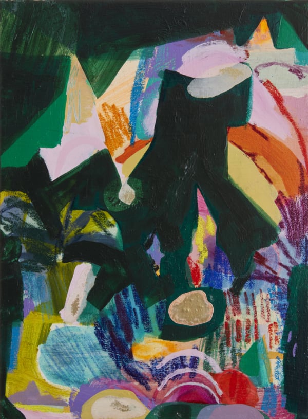 Becky Blair Temple Garden acrylic on canvas (tray framed, no glass) 30 x 40 cm