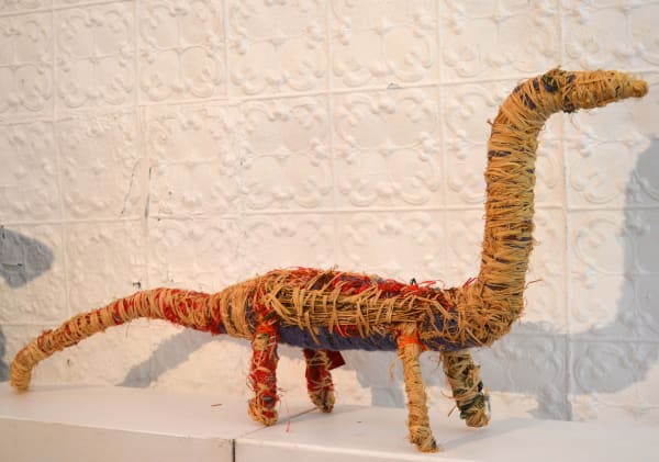 Iluwanti Ken Ngintaka (goanna) raffia and minarri (greybeard) grass 53 x 120 x 20 cm