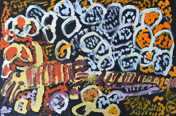 Harry Tjutjuna Wati Ngintaka Tjukurpa acrylic on linen 91 x 61 cm