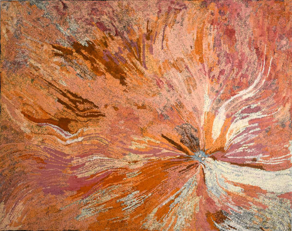 Rachael Mipantjiti Lionel Dust storm, 2020 Acrylic on linen 120 x 152 cm