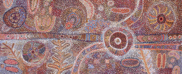 Ngupulya Pumani Antara acrylic on linen 300 x 122 cm