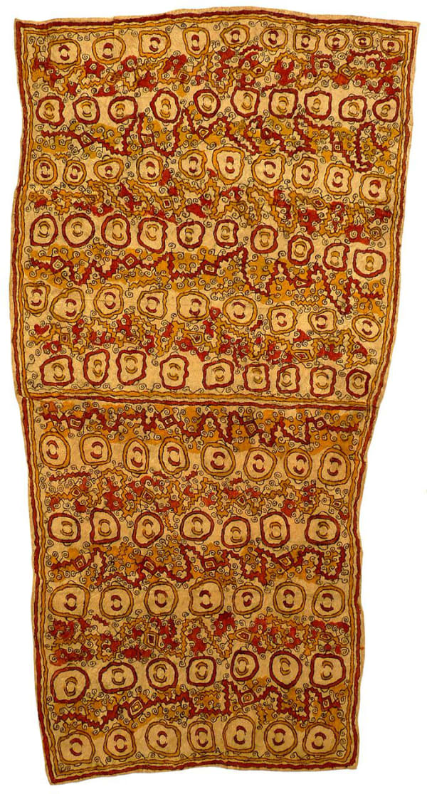 Dapeni Jonevari (Mokokari) Ujawe soru'e (Asimano'e (taigu taigu'e, odunaigo'e, vinohu'e) natural pigments on nioge (barkcloth) 111 x 59 cm